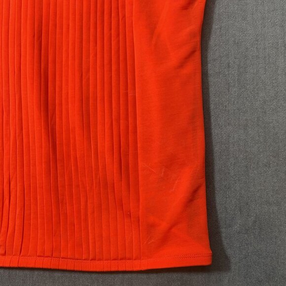 Coldwater Creek Womens Red Pleated V-Neck Top Blouse Size Large (14) - Picture 5 of 11